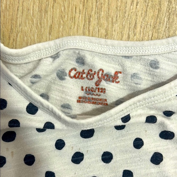 Cat & Jack Girls Watermelon Polk-a-Dot Pattern Short Sleeve Tee for Summer Sz L - Picture 4 of 5
